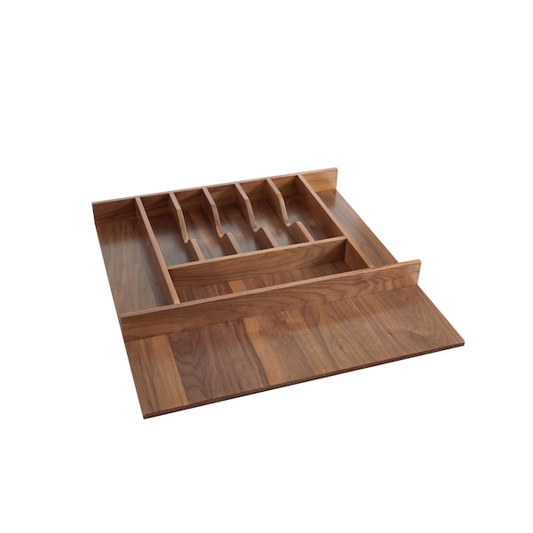 Rev-A-Shelf Drawer Insert, Walnut Veneer, Dark Brown, 21.13 in W, 2.38 in H, 22 in D, 22 in L, Walnut 4WCT-WN-3SH - main